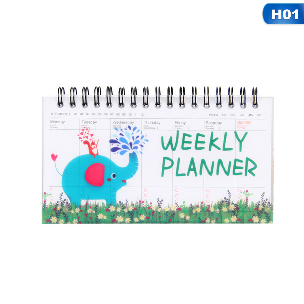 Weekly Daily Schedule Planner Notebook Coil Flip Notebooks Agenda Organizer School Office Stationery