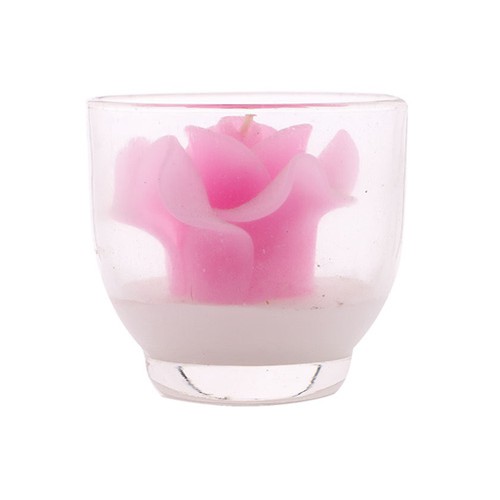 Ly nến hoa hồng Miss Candle FtraMart 7 x 6.5 cm (Hồng)