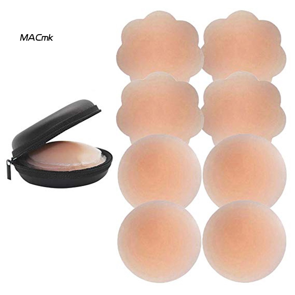 Bộ 4 cặp miếng silicon dán ngực cho nữ kèm hộp đựng tiện dụng