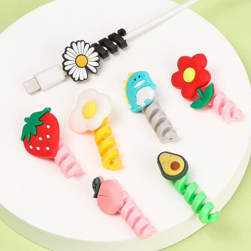 Phụ Kiện Bảo Vệ Dây Cáp Sạc USB Điện Thoại Bằng Silicone Hình Xoắn Ốc