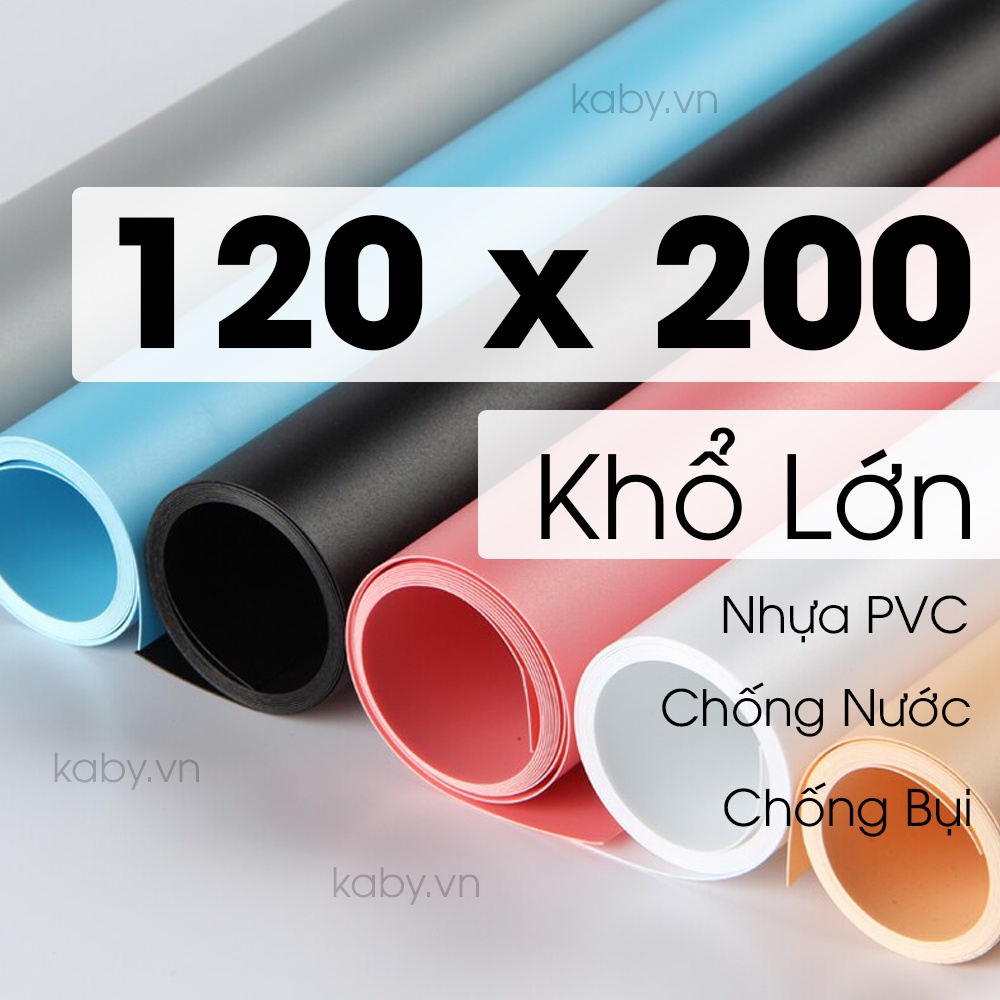 Phông Nền Chụp Ảnh PVC Khổ Lớn 120x200 cm Nhựa Màu Trắng Xám Đen Cam Hồng Xanh