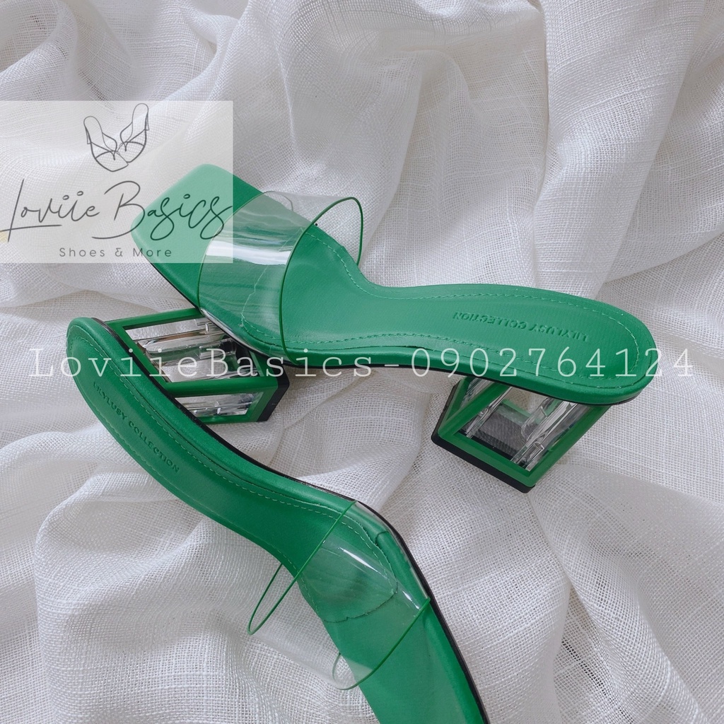 GUỐC CAO GÓT LOVIIECORNER - GIÀY THỜI TRANG MŨI VUÔNG QUAI TRONG - DÉP NỮ ĐẾ VUÔNG 7 PHÂN D220233