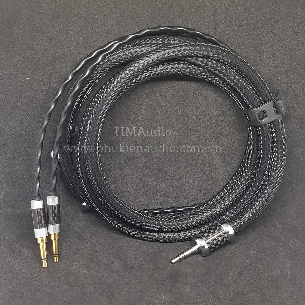 Dây tai nghe đồng OFC bọc chống nhiễu CANARE - Connector Dual mini 3.5mm - Hifiman Ananda Arya Susvara Sundara