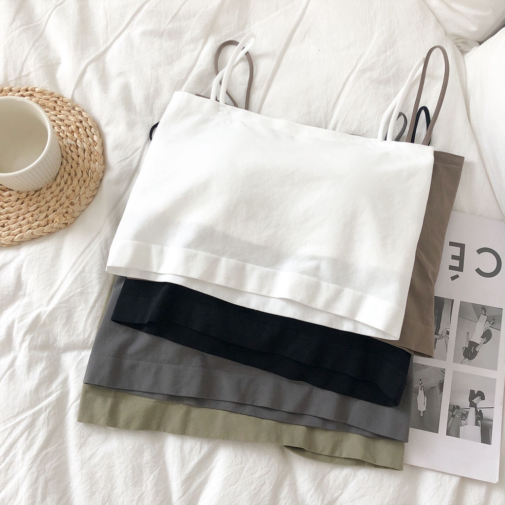 Áo Bra Hai Dây Có Mút Đệm Dáng Ngắn Thời Trang Quyến Rũ Cho Nữ