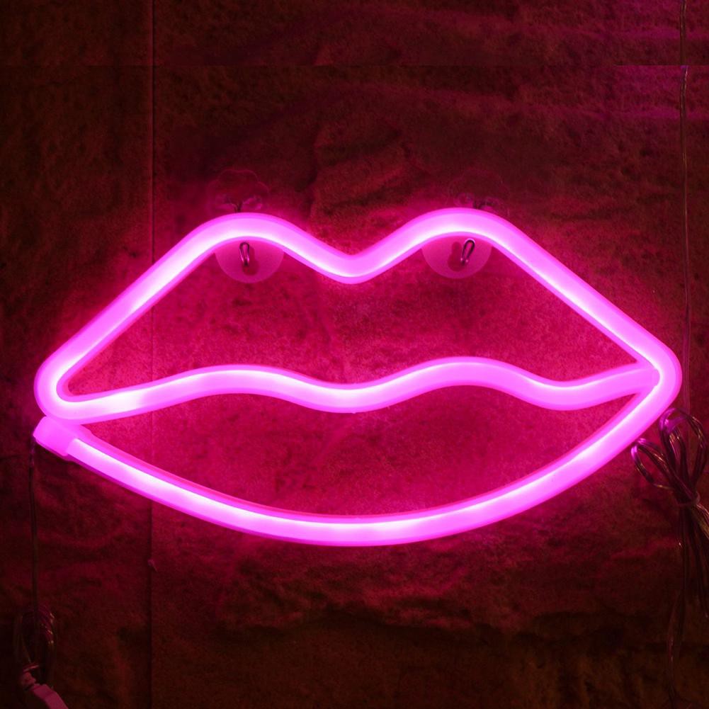 Đèn LED Neon hình đôi môi trang trí phòng cho bé