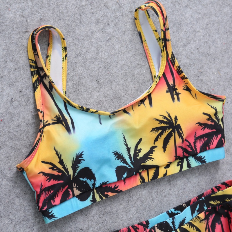 Xiangbao Bộ Bikini Ngắn 2 Mảnh Thể Thao Nhiều Màu Sắc Cho Nữ