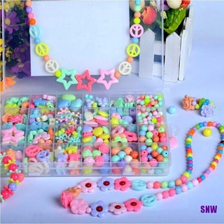 Set 450 Hạt Cườm Xỏ Lỗ Nhiều Màu Sắc Dùng Để Làm Vòng Tay Cho Bé