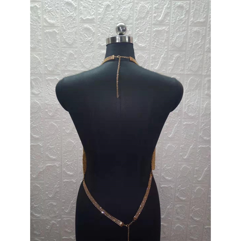 Áo DUNEA thắt dây cổ chữ V khoét sâu đính đá lấp lánh quyến rũ cho nữ