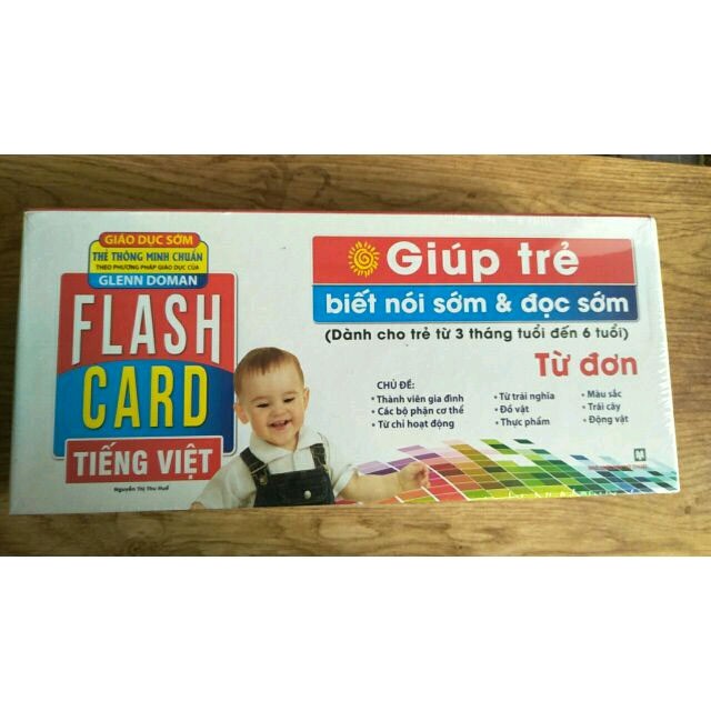 Sách Flashcards Tiếng Việt – Từ đơn (Giúp trẻ biết nói sớm và đọc sớm cho trẻ từ 3 tháng đến 6 tuổi)