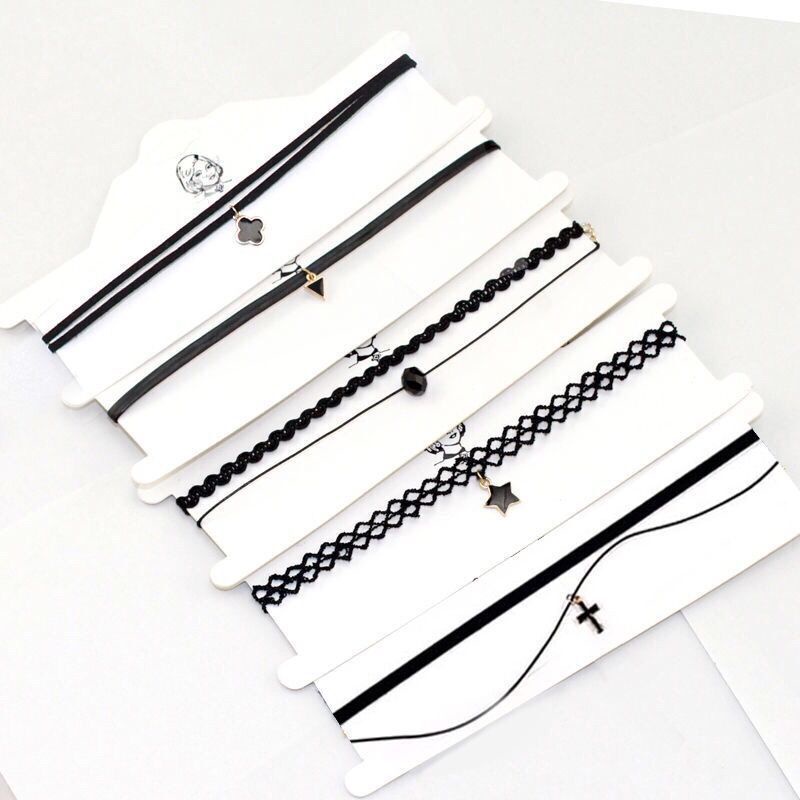 Vòng cổ Ren Đen Mặt Ngôi Sao Phong Cách Hàn Quốc