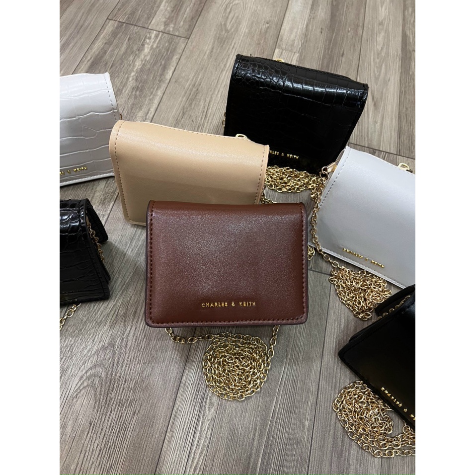 FREE SHIP Ví XÊ KA Gấp Mini da trơn kèm dây đeo Fullbox mới 2023 DUYÊN CƯỜNG