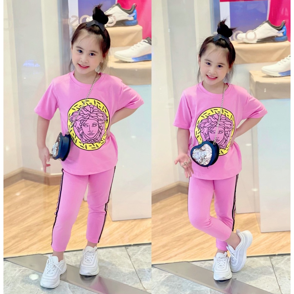 Đồ bộ bé gái thể thao cotton 4 chiều Jennie kids size nhỡ 11-23kg J494