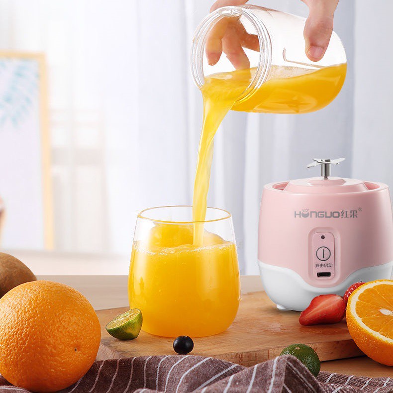 Máy xay sinh tố mini 𝐇𝐎𝐍𝐆𝐔𝐎 cầm tay  - sạc pin 300ml