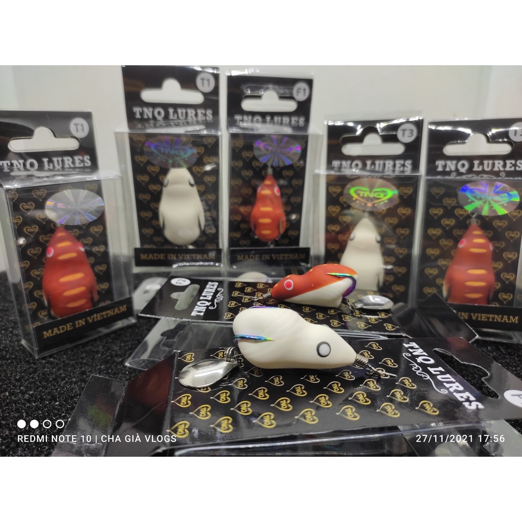 Mồi Lure Nhái Hơi TNQ  CHUYÊN SĂN LÓC SỘP CHUỐI HOA SIÊU NHẠY: T1 VÀ T3---F1 VÀ F2