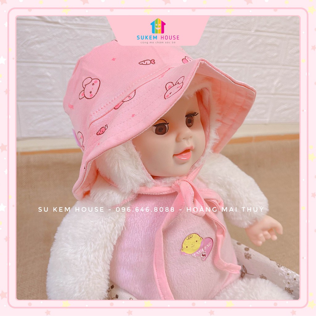 Mũ vải rộng vành cho bé trai/bé gái Dokma DS186 họa tiết xinh xắn 😍