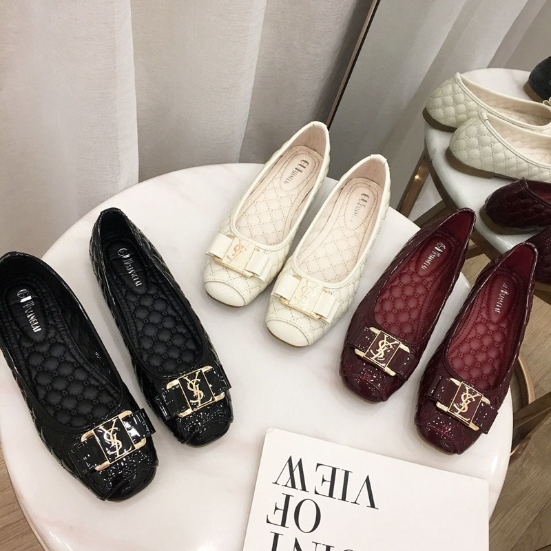 Giày Búp Bê Mũi Vuông Phong Cách Hàn Quốc Thanh Lịch Dành Cho Nữ