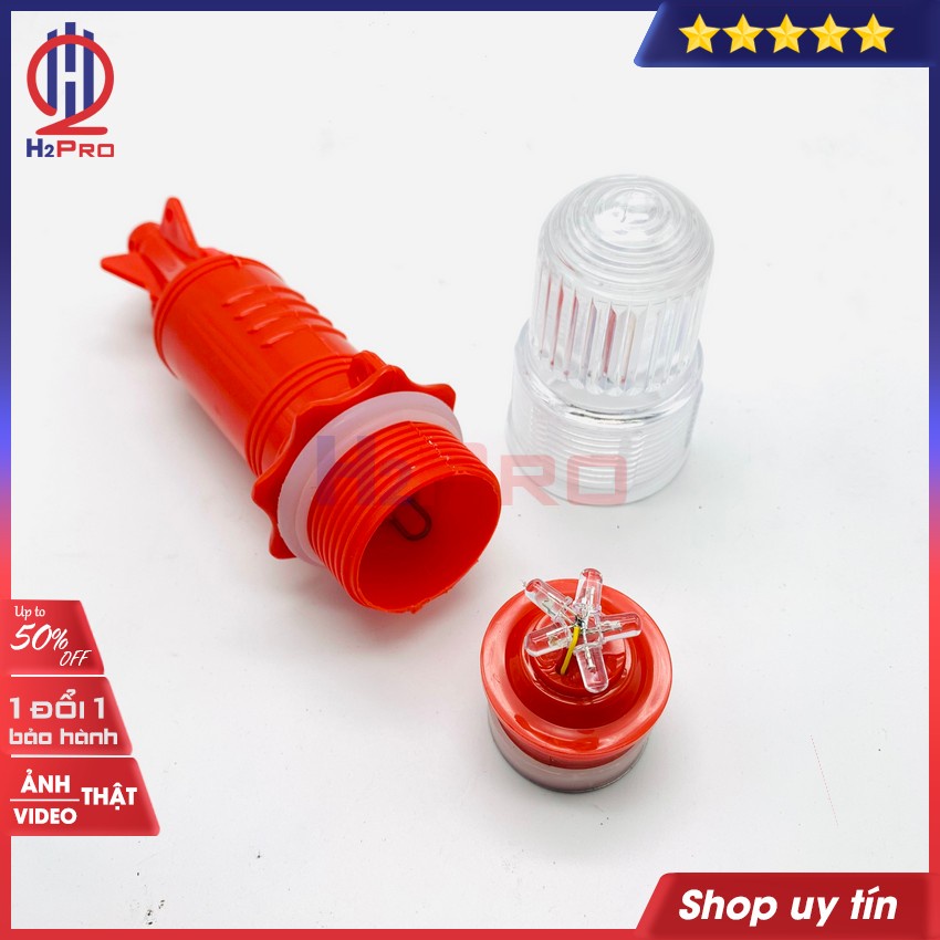Đèn chớp cảnh báo H2Pro cao cấp-tự động sáng khi tối-chớp đỏ-loại 1 pin (1 chiếc), đèn báo hiệu tàu biển (Quà 10k 1 pin)