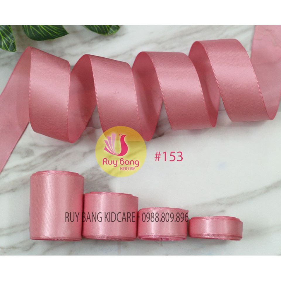 Ruy băng satin ❤️FREESHIP❤️ ruy băng lụa tone hồng ( cuộn 5m)