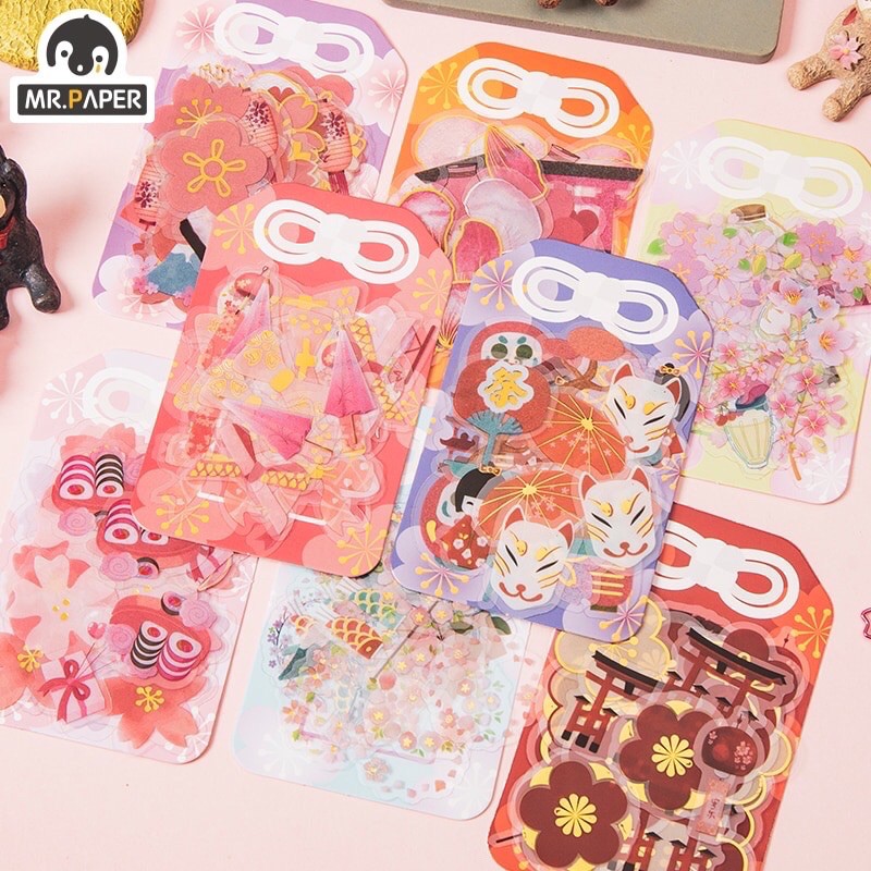 Set 30 hình dán chủ đề Sakura