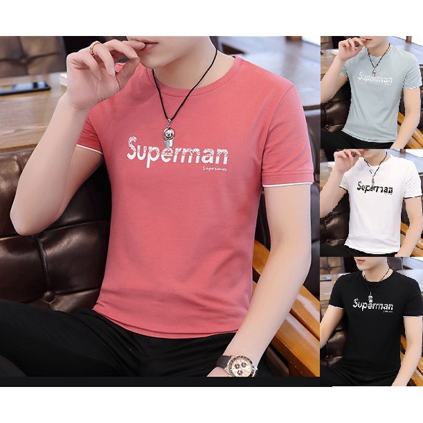 Mẫu áo thun nam tay ngắn cổ tròn Supperman 4 màu được yêu thích nhất dành cho anh em