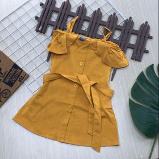 Đầm zara chất đũi linen mềm mát dành cho bé gái cực xinh