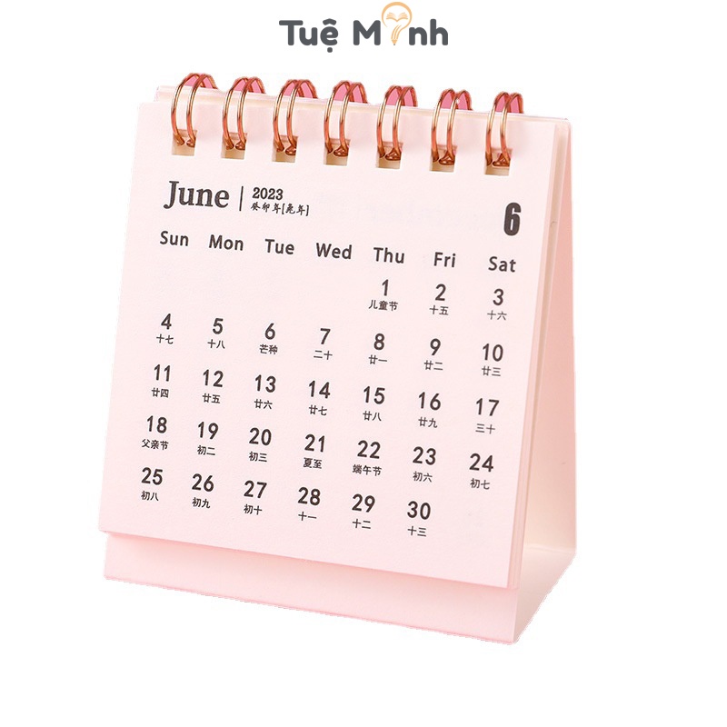 Lịch để bàn 2024 2023 dễ thương lịch mini ghi chú lò xo