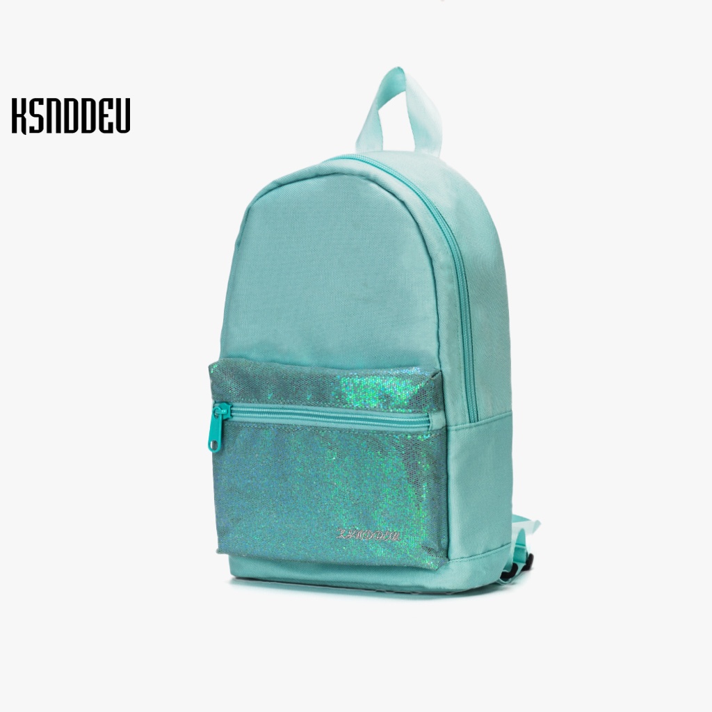 Ba lô mini Ksnddeu phối màu hiệu ứng lazer dễ thương dành cho nữ