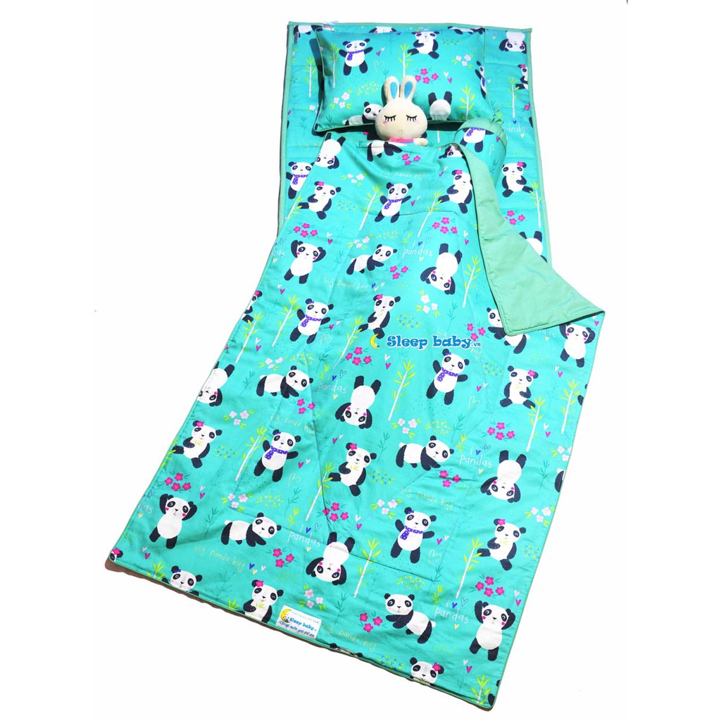 Bộ Nệm Chăn Gối Cho Bé Đi Học Hình Gấu Panda Sleepbaby (Bao Gồm: Tấm Trải + nằm + ôm + chăn)