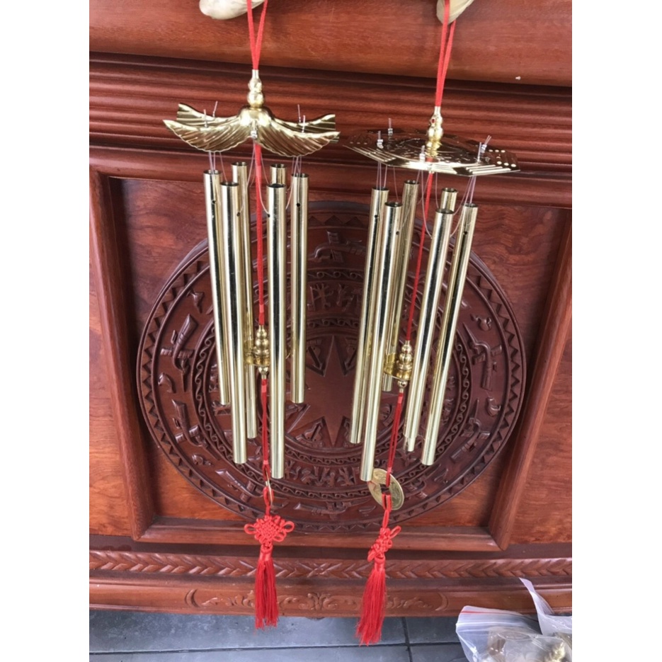 Chuông gió phong thủy 6 ống bằng đồng thật các cỡ