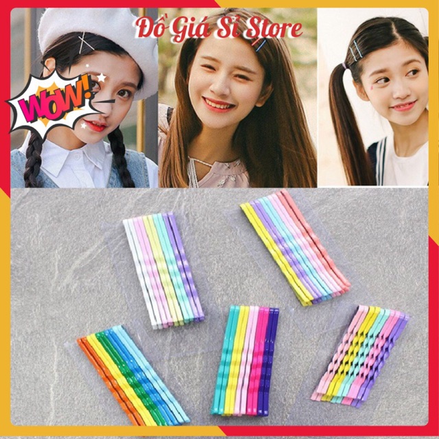 Kẹp tóc cầu vòng siêu kute (vỉ 10c)