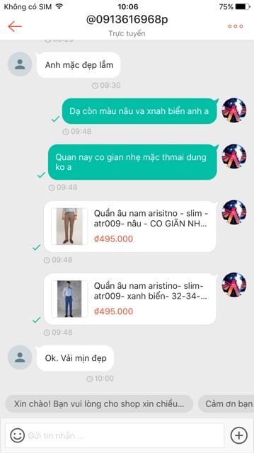 Quần âu nam ARISTINO co giãn nhẹ - slim-atr009s7- xanh biển còn 35