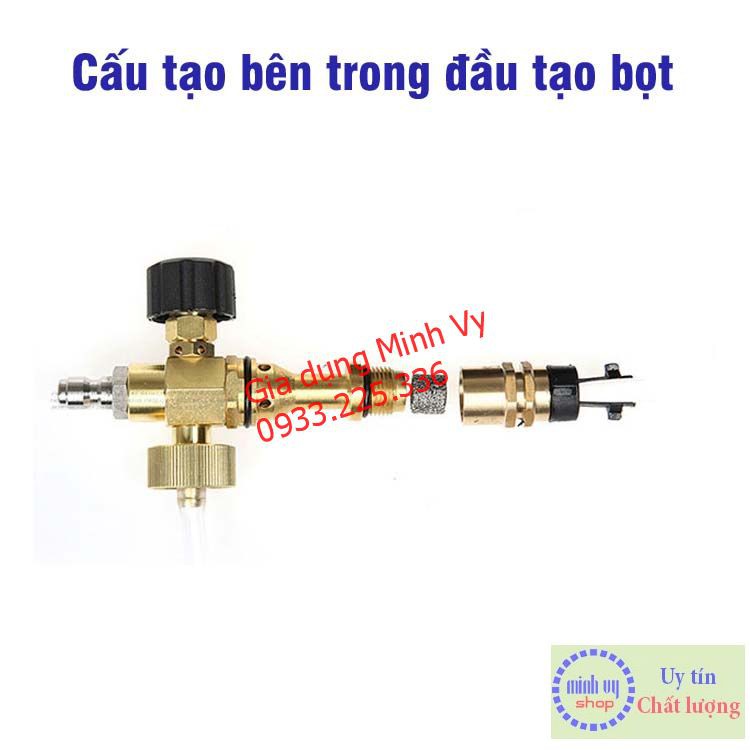 [tặng khớp nối] Bình tạo bọt tuyết gắn súng phun rửa xe 1L - bình dày - mỏ ngắn - BT1LV3