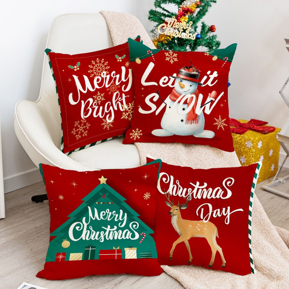 【FOR BIG SALE】45cm Christmas Xmas Cushion Cover Pillow Case Sofa Home Décor Santa Claus Home Decoration