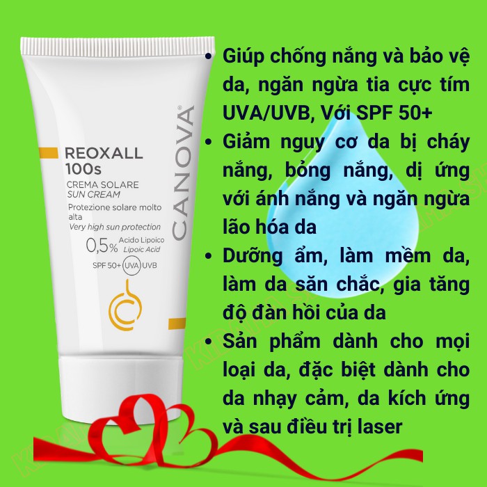 Kem chống nắng cho Da Mặt nhạy cảm kích ứng CANOVA 100S bảo vệ da hàng ngày tia cực tím chống lão hóa da | BigBuy360 - bigbuy360.vn