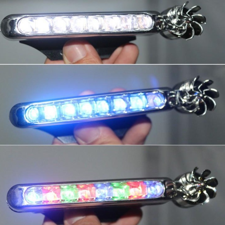 Bộ 2 Đèn Led xe hơi 8 bóng sử dụng năng lượng gió trang trí xe ô tô, xe máy