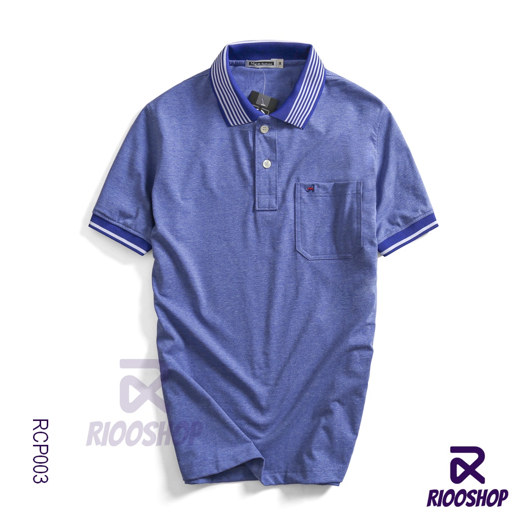 Áo thun nam có cổ có túi trơn tay ngắn cao cấp AE RCP003 - áo phông nam cotton Riooshop