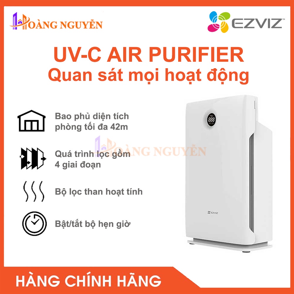 [NHÀ PHÂN PHỐI] Máy Lọc Không Khí Ezviz UV-C AIR PURIFIER -  Bức Xạ Diệt Khuẩn, Phân Phối Không Khí Sạch, Hẹn Giờ