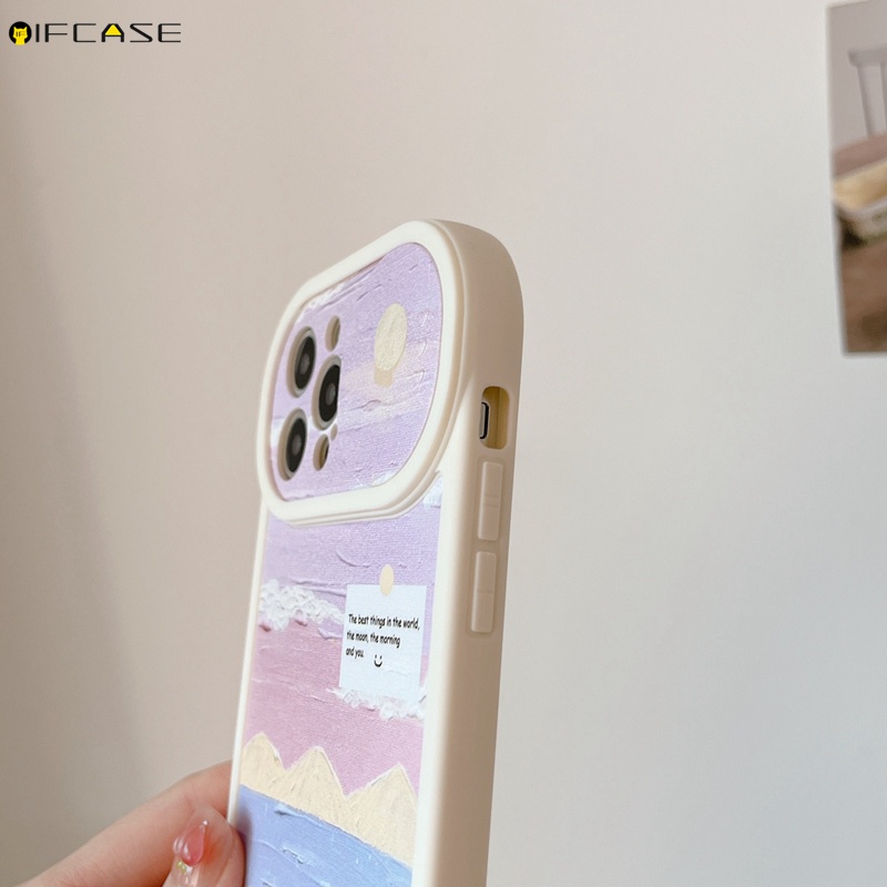 Ốp Điện Thoại Dẻo Chống Sốc Có Nắp Trượt Bảo Vệ Camera In Họa Tiết Phong Cảnh Graffiti Cho iPhone 13 12 11 Pro Max XS Max XR X