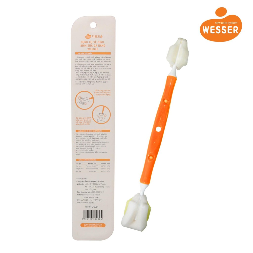 Cọ rửa bình sữa Wesser 2 đầu