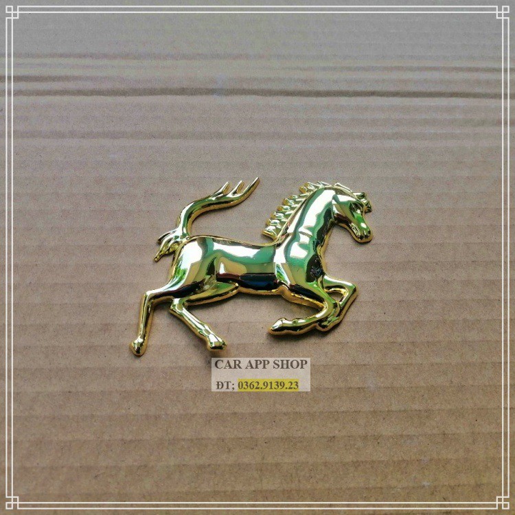 Logo dán nổi hình con ngựa phóng khoáng mạnh mẽ hợp kim không rỉ gắn ô tô