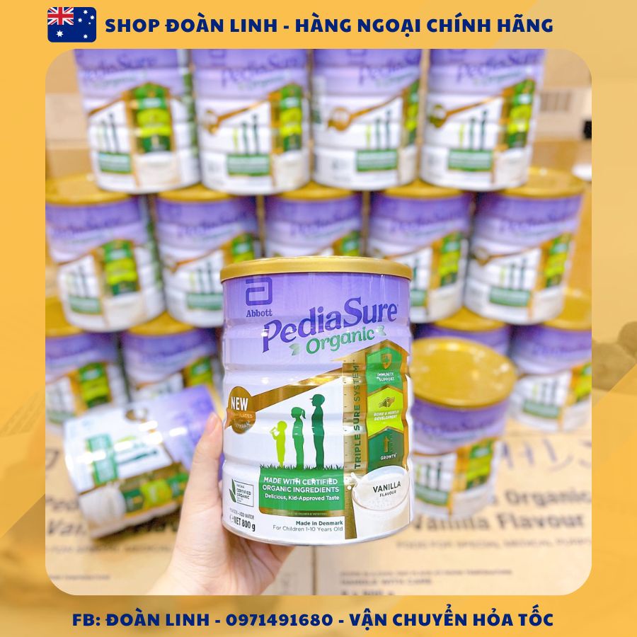 Sữa Pediasure Organic Úc 850gr cho bé từ 1 tuổi trở lên, Hàng chuẩn úc đi air, Date xa