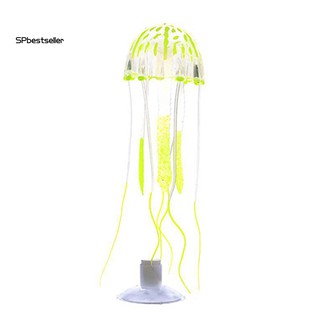 Sứa silicon giả chiếu dạ quang trang trí bể cá