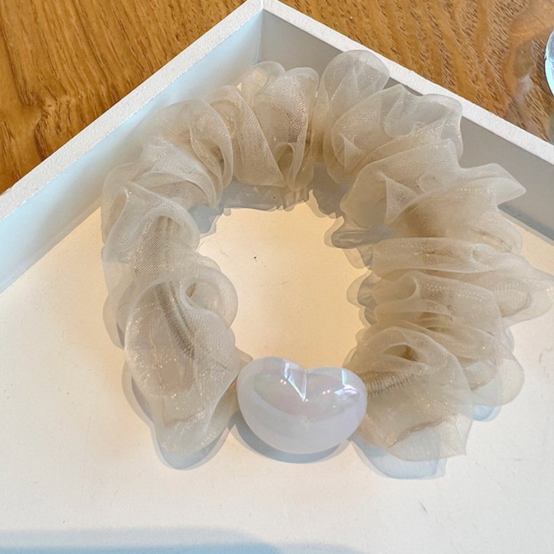 Dây buộc tóc, cột tóc scrunchies đính đá NHIỀU MẪU màu trơn Hàn Quốc