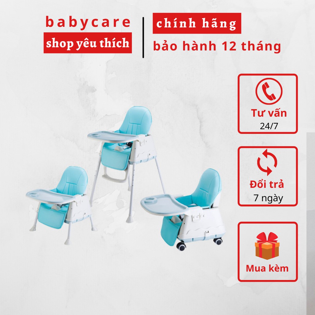 [CHÍNH HÃNG-BẢO HÀNH 1 NĂM] GHẾ ĂN DẶM HANBEI + ĐỆM + BÁNH XE