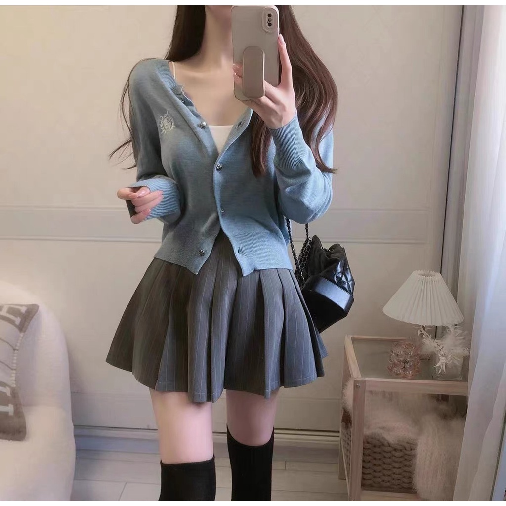 Áo khoác lửng ZHELIHANGFEI tay dài họa tiết dễ thương thời trang dành cho nữ