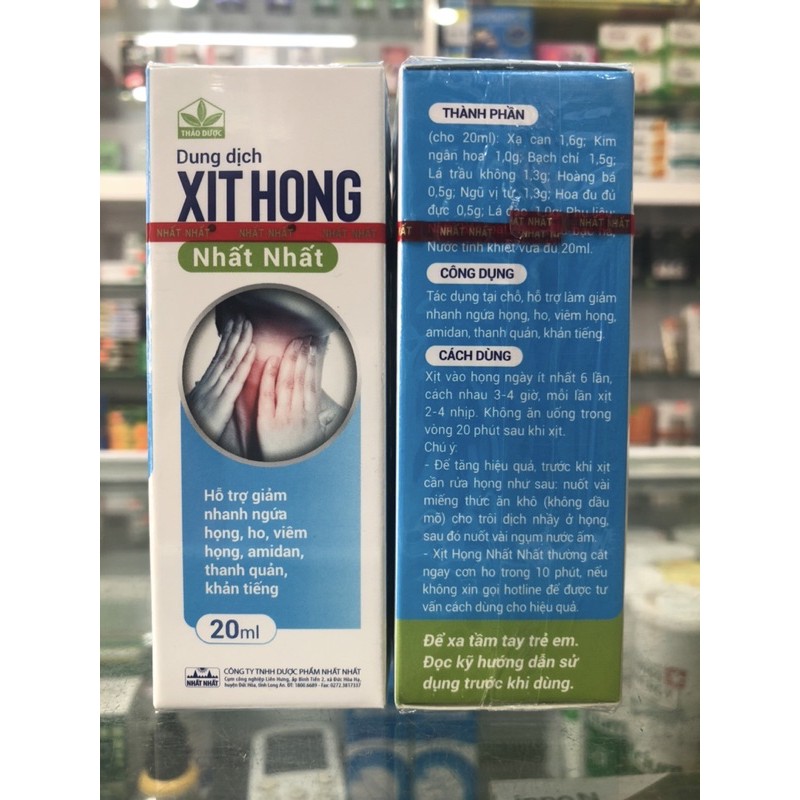 Dung dịch xịt họng Nhất Nhất - 20ml | BigBuy360 - bigbuy360.vn