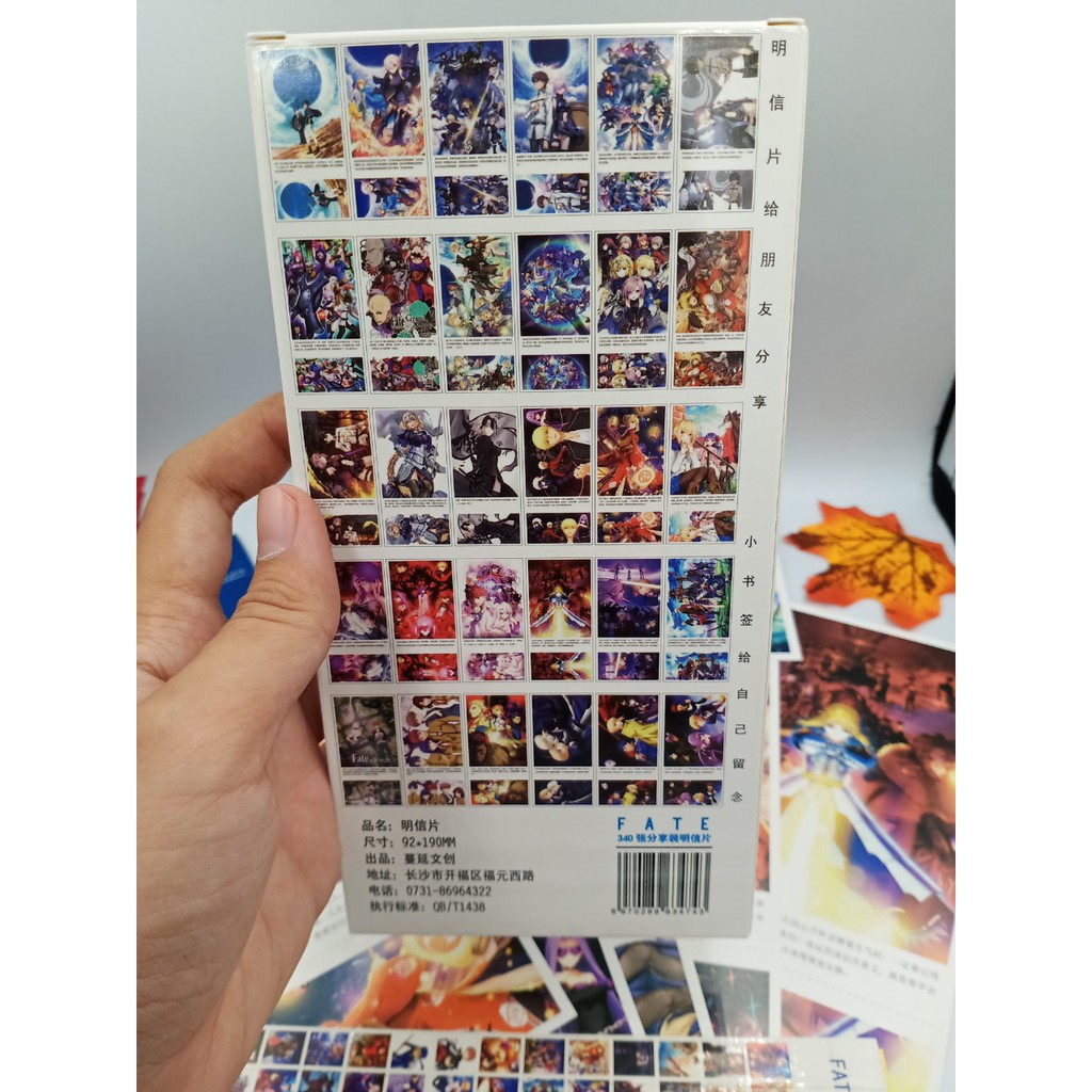 Hộp Postcard Bưu thiếp (Trọn bộ 340 Hình có Sticker) Anime/Manga Fate Cuộc Chiến Chén Thánh