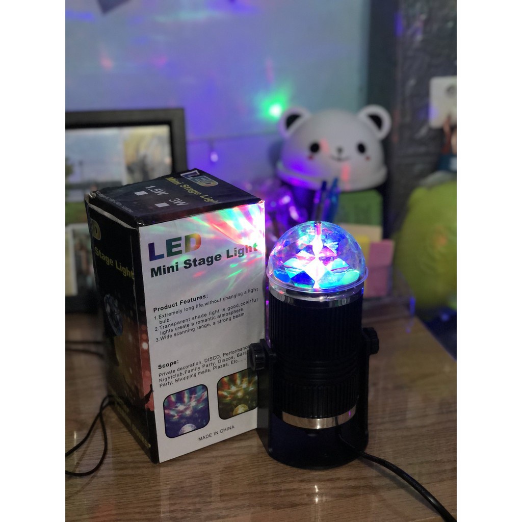 Đèn LED  Ống Trụ Mini Stage Light xoay tự động, Thiết kế nhỏ gọn siêu lung linh