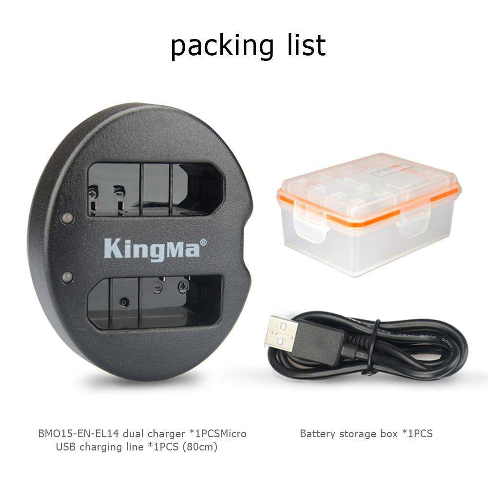 Pin sạc Kingma cho Nikon EN-EL14 + Hộp đựng Pin, Thẻ nhớ