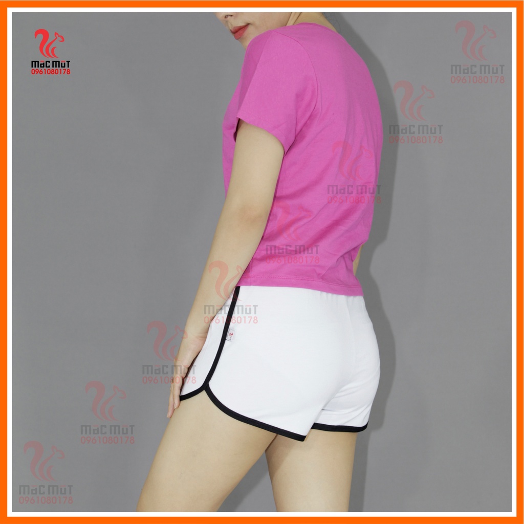 Q010 - Quần thời trang dễ thương phù hợp làm đồ mặc nhà, đồ đi ngủ, đồ tập thể thao. Quần thun ngắn cotton, Macmot